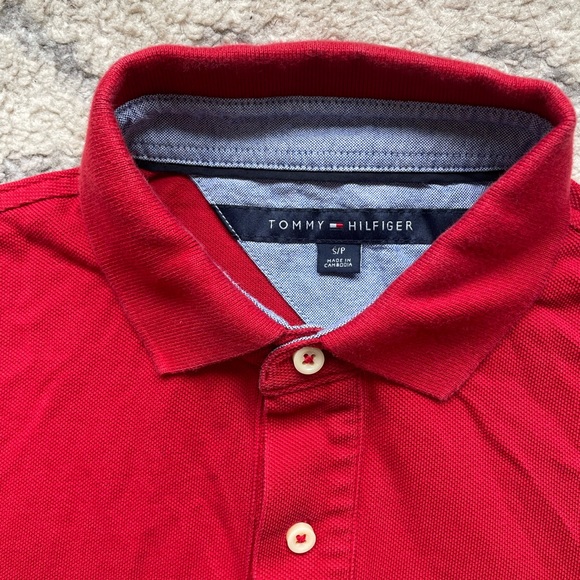 Red Tommy Hilfiger Polo Shirt (S) - Picture 5 of 6